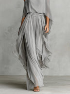 Seraphine™ | Draped Off-Shoulder Chiffon Set