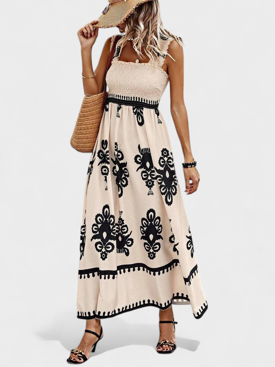 Liora™ | Bohemian Smocked Maxi Dress