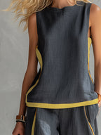 Colette™ | Bicolor Vest & Wide-Leg Trouser Set