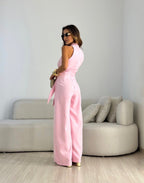 Celestia™ | Luxe Draped Wide-Leg Jumpsuit