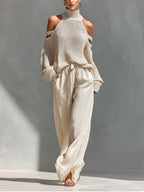 Simone™ | Off-Shoulder Knit & Fluid Trouser Set