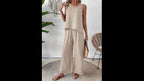 Sandy™ | Sleeveless Crochet Top & Wide-Leg Pants Set