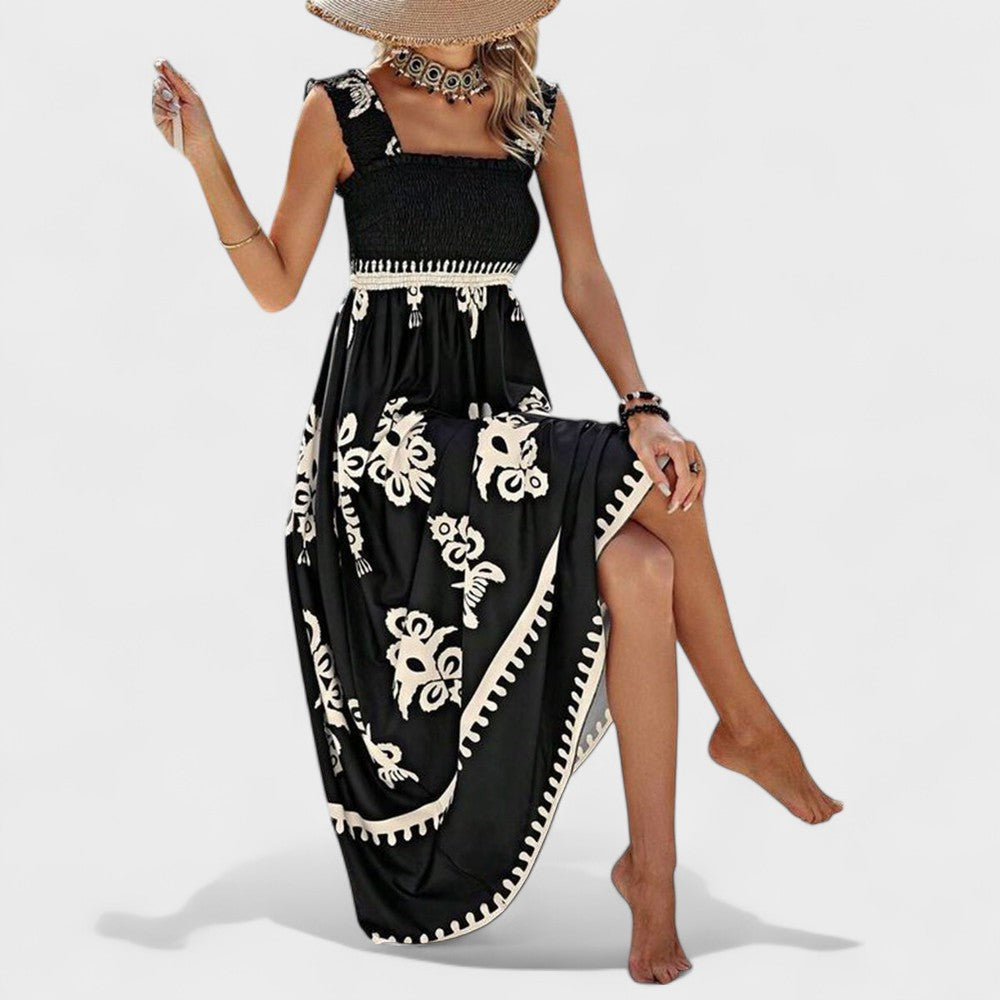 Liora™ | Bohemian Smocked Maxi Dress
