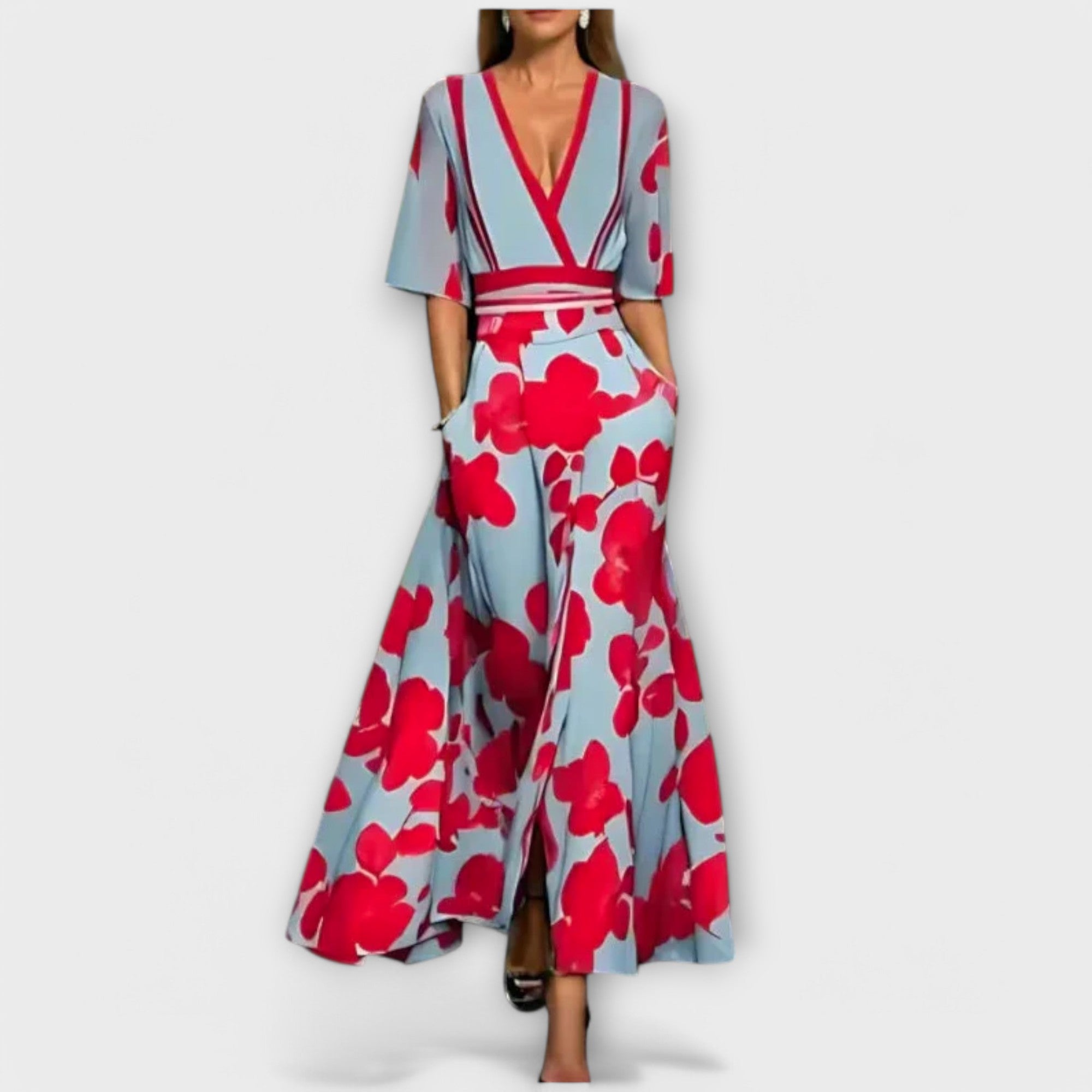 Elise - Elegant Floral Wallet Dress