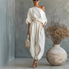 Brielle™ | Oversized One-Shoulder Linen Set