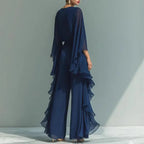 Aurore™ | Layered Chiffon Sleeve Suit