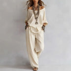 Vittoria - Two-Piece Set with Off-Shoulder Top and Wide-Leg Pants