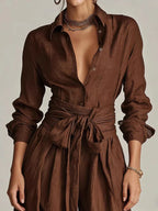 Marlène™ | Vintage Button-Up Shirt & Wide-Leg Trouser Set